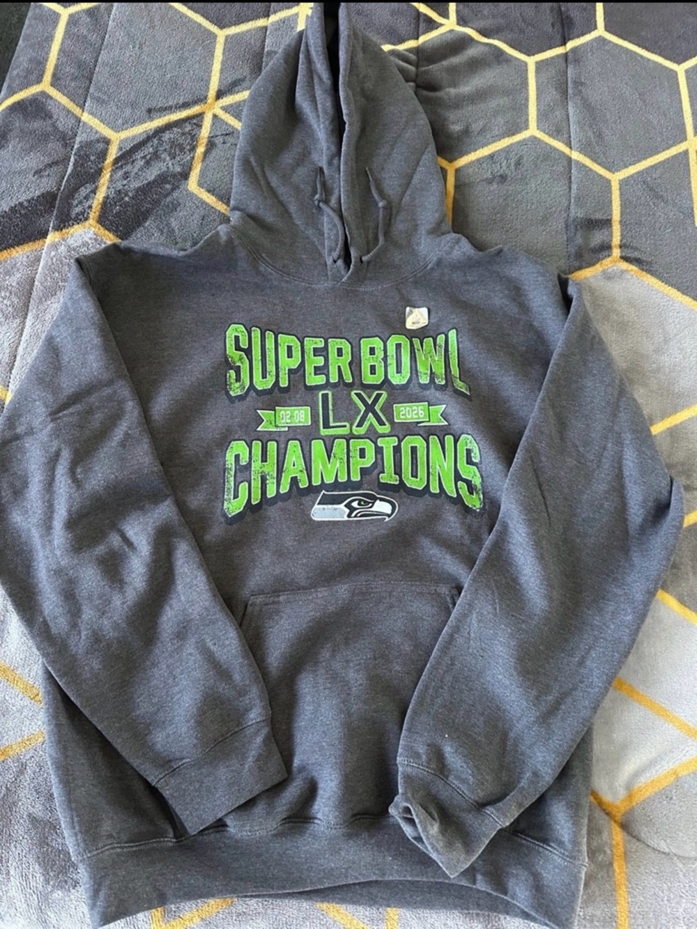 Seattle Seahawks Super Bowl LX Champions Gray Hoodie